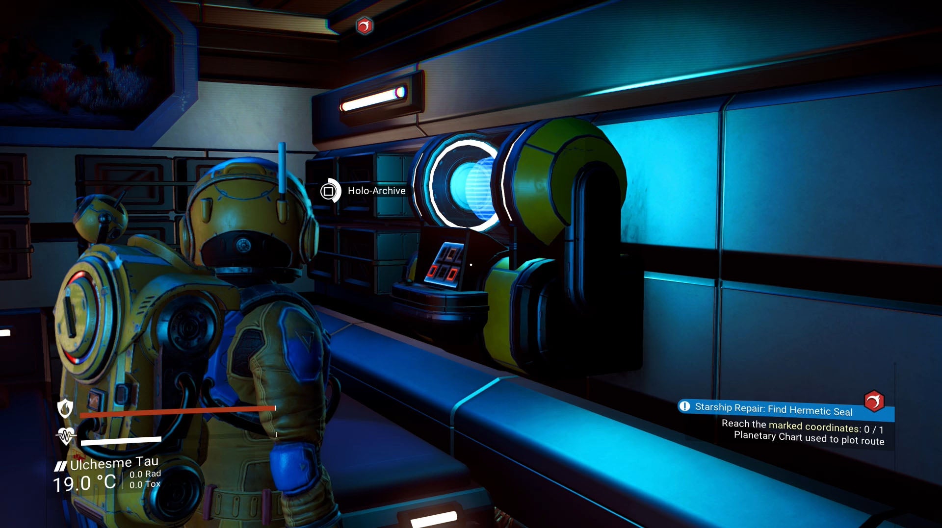 No Man's Sky ship repairs Hermetic Seal, Pure Ferrite, Dihydrogen